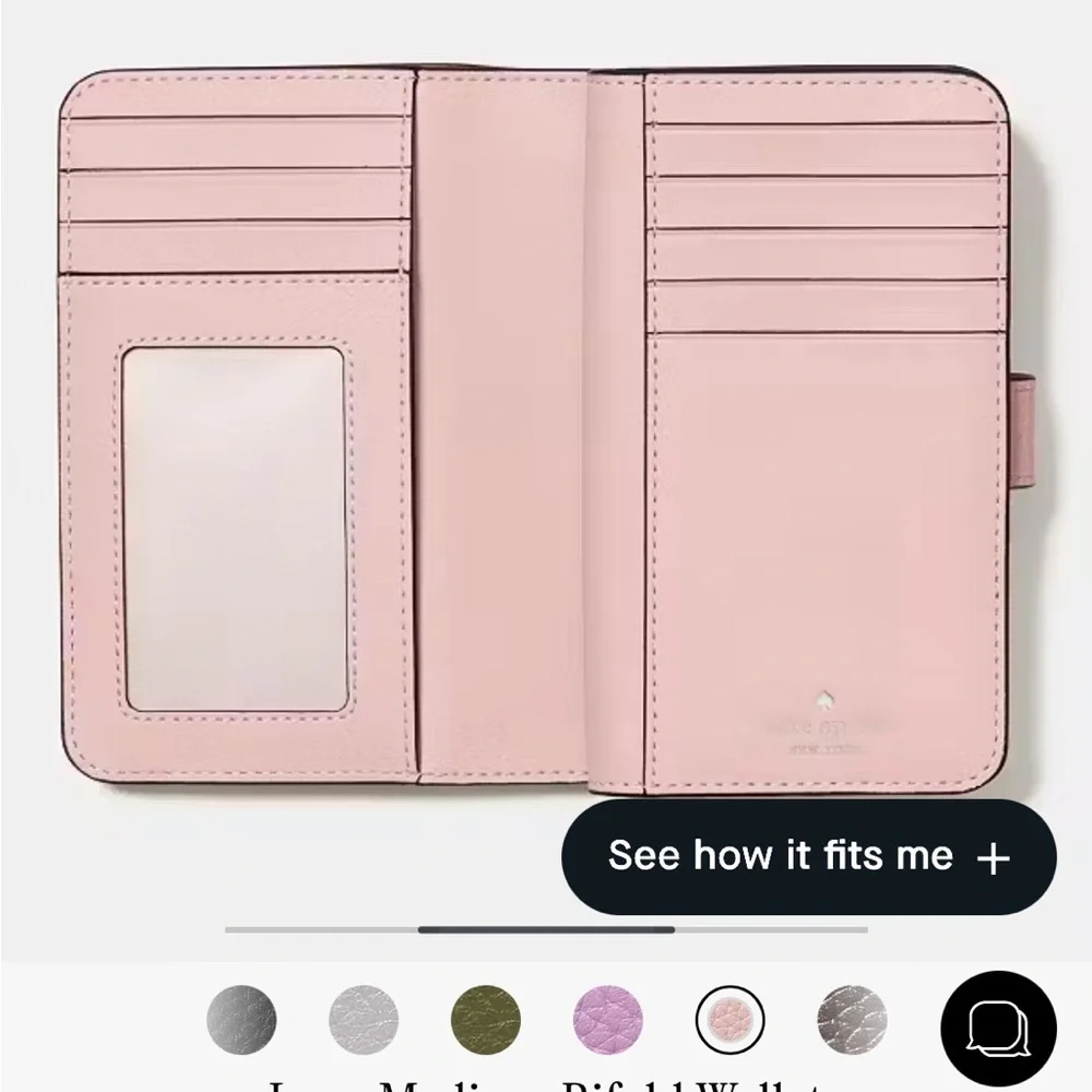 Kate Spade Lena Tutu Pink Medium Bifold Wallet.  New!